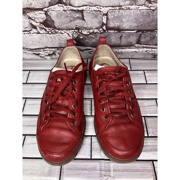 FitFlop Supertone Blaze Red Leather Comfort Sneakers Shoes 114-002 Women Sz 5M - Picture 10 of 16